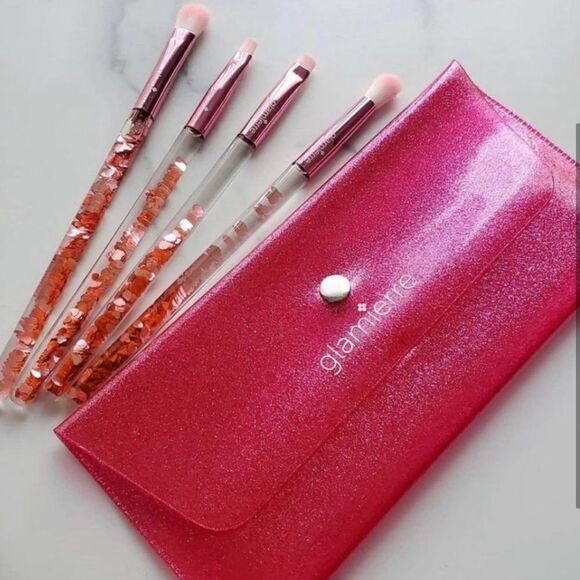 New! Glamierre Pink Glitter Eyeshadow Brushes - Picture 2 of 3